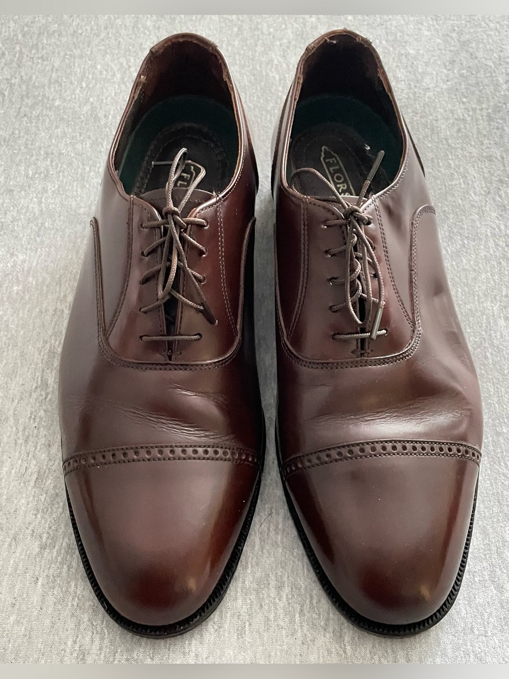 Florsheim Men's 8.5EEE Brown Cap-Toe Lace Up Oxford Dress Shoes